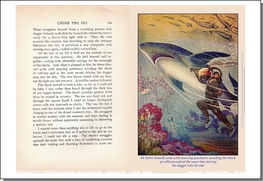 Diptych poster: He threw himself aside with amazing quickness ... (with facing page)
