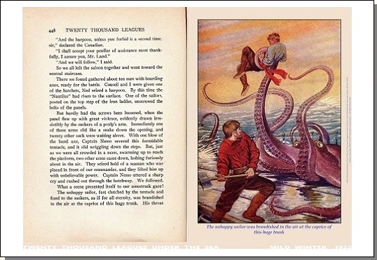 Diptych poster: The unhappy sailor was brandished in the air ... (with facing page)